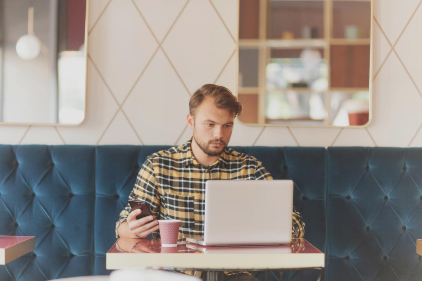 Participant reviewing financial planning materials with satisfaction